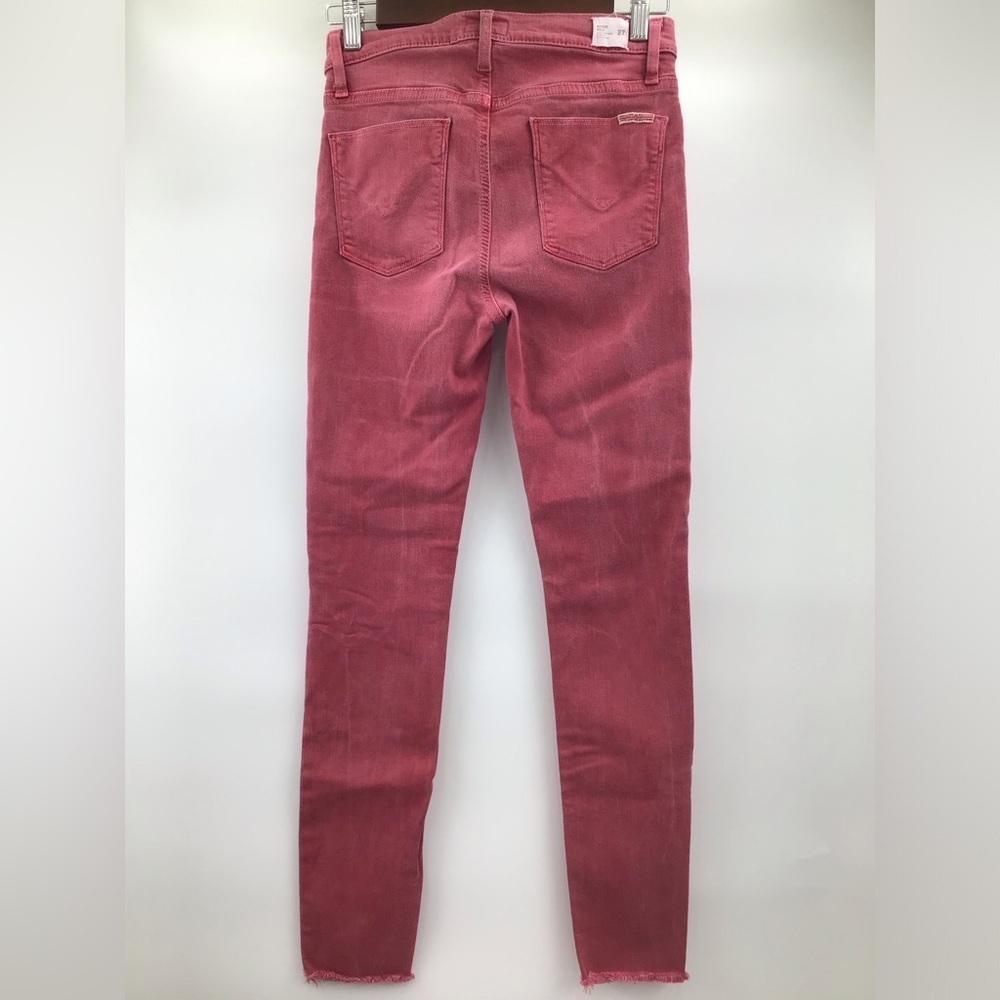 Hudson Jeans Women's Mid Rise Nico Super Skinny Raw Hem in Rose - Picture 3 of 13